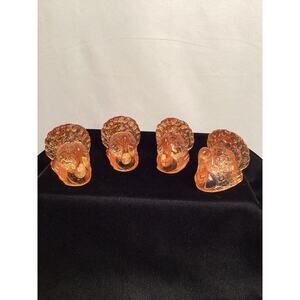 Vintage Amber Glass Turkey Candle